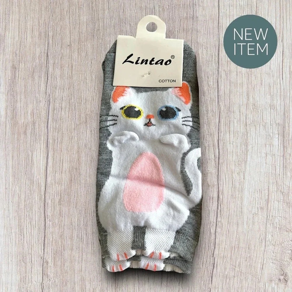 6 PAIR of Unisex Character Socks BRAND NEW CUTE KITTY WOMEN SIZE 4.5 - 9 - Picture 6 of 9